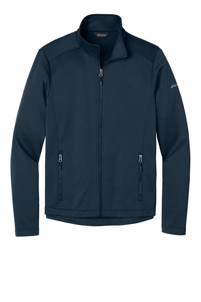 Front View of RiverBlNv Eddie Bauer Smooth Mid Layer Fleece Full-Zip EB2460 plain