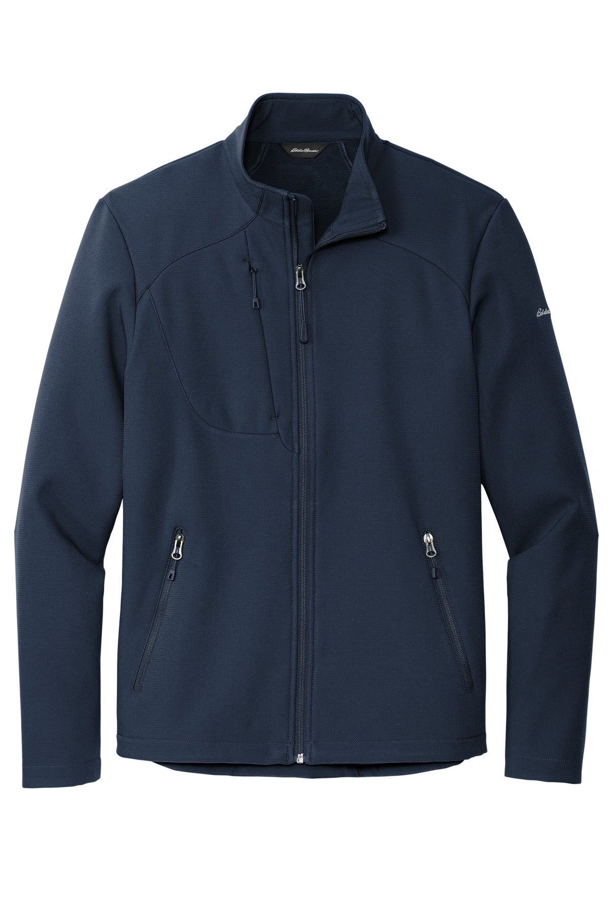 Front View of RiverBlNv Eddie Bauer Stretch Soft Shell Jacket EB544 plain