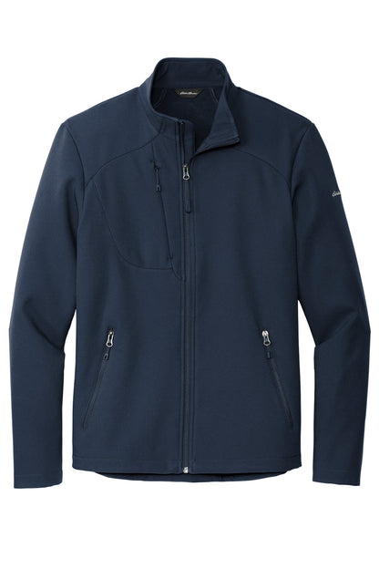 Front View of RiverBlNv Eddie Bauer Stretch Soft Shell Jacket EB544 plain