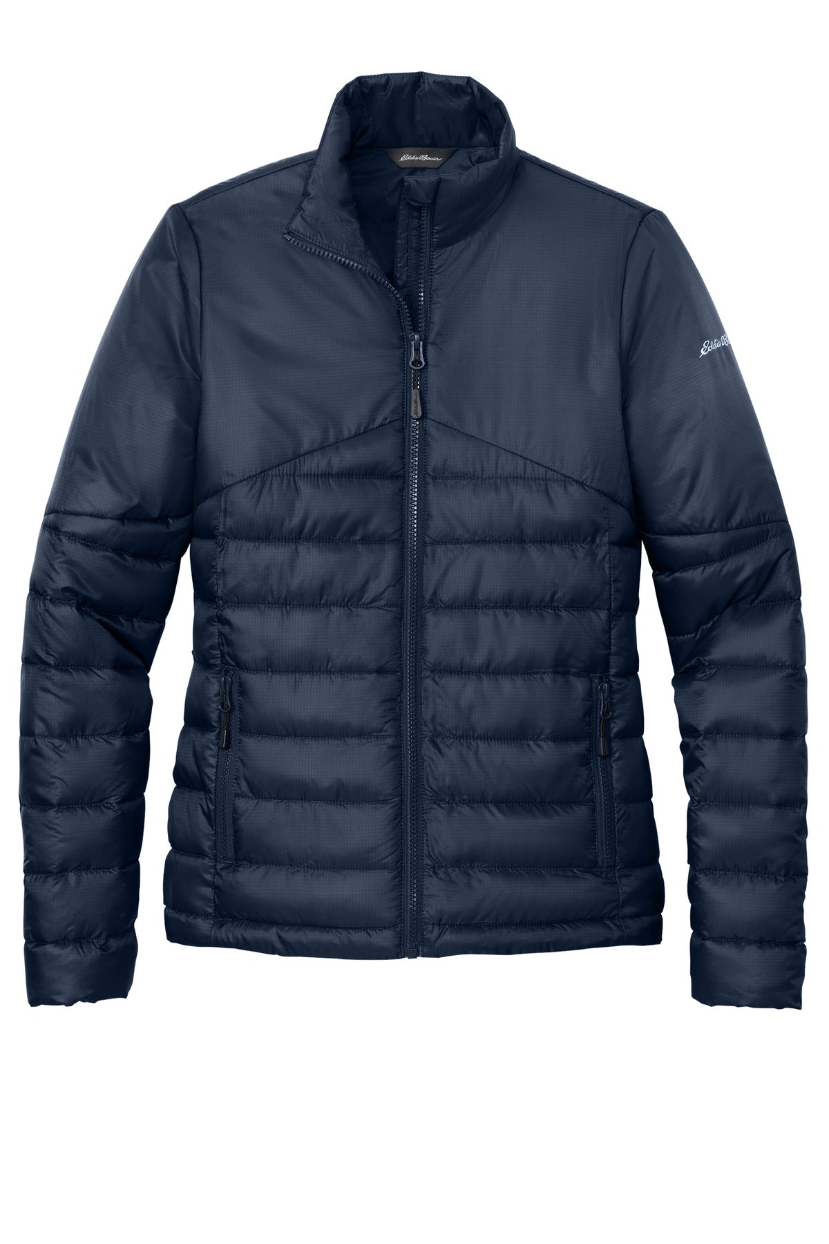 Front View of RiverBlNv Eddie Bauer Women's Quilted Jacket EB511 plain
