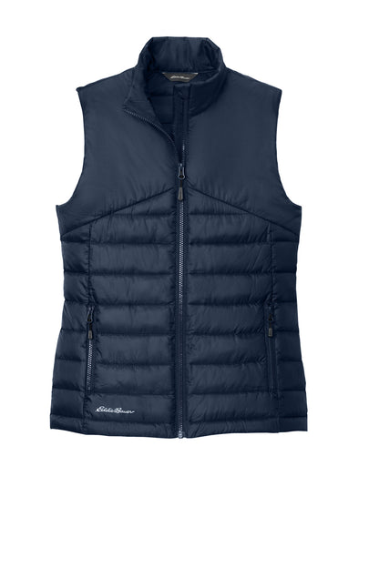 Front View of RiverBlNv Eddie Bauer Women's Quilted Vest EB513 plain