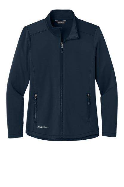 Front View of RiverBlNv Eddie Bauer Women's Smooth Mid Layer Fleece Full-Zip EB2470 plain