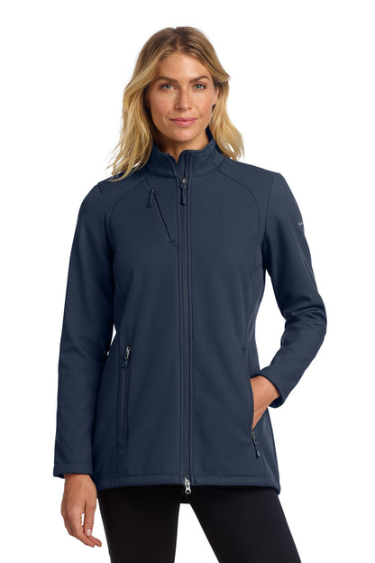 Front View of RiverBlNv Eddie Bauer Women's Stretch Soft Shell Jacket EB545 plain