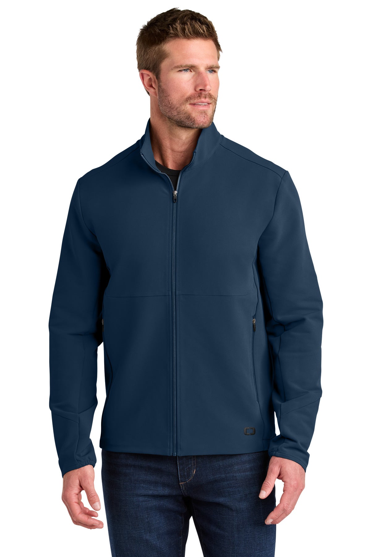Front View of RiverBlNv OGIO Kinetic Soft Shell OG740 plain