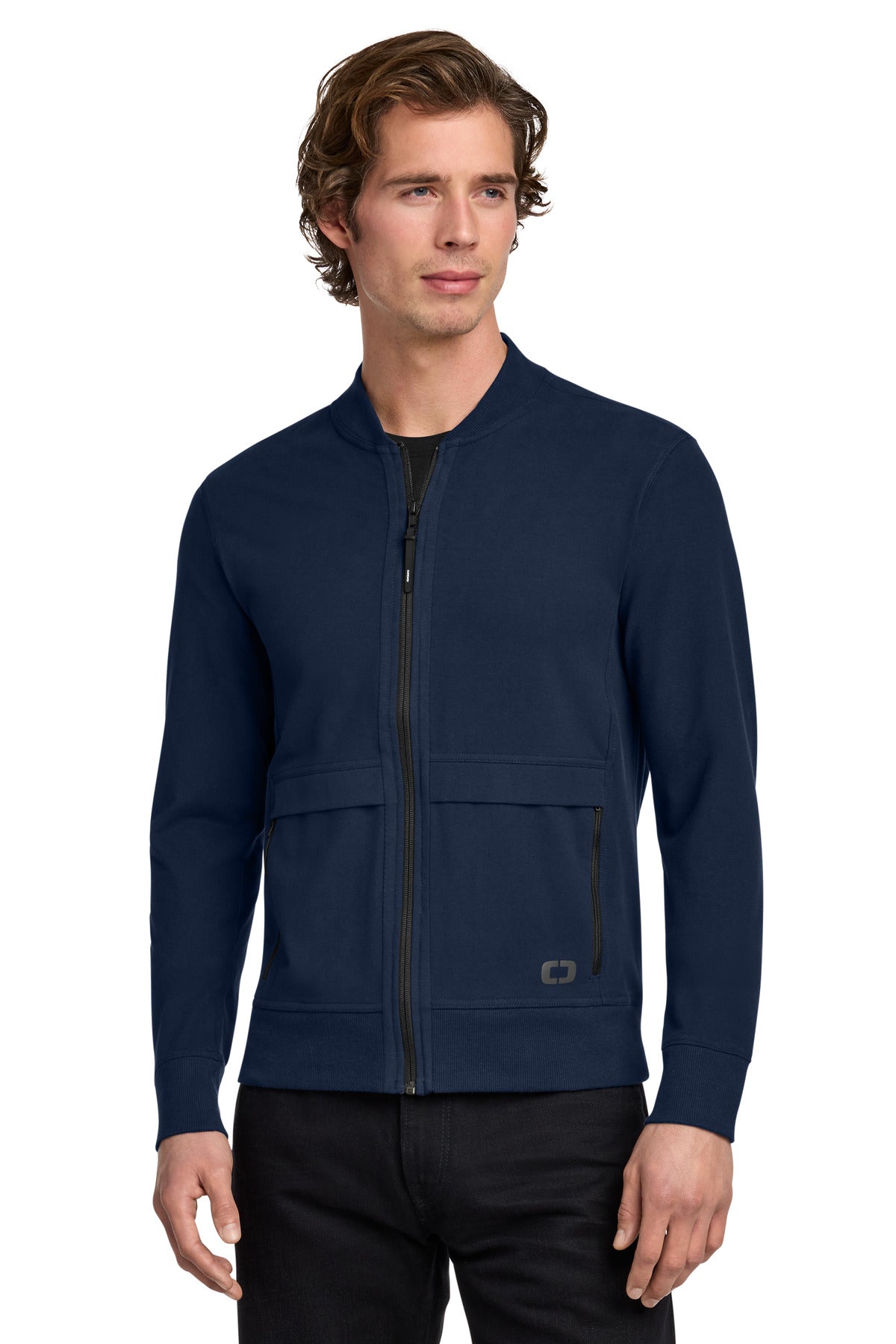 Front View of RiverBlNv OGIO Outstretch Full-Zip OG830 plain