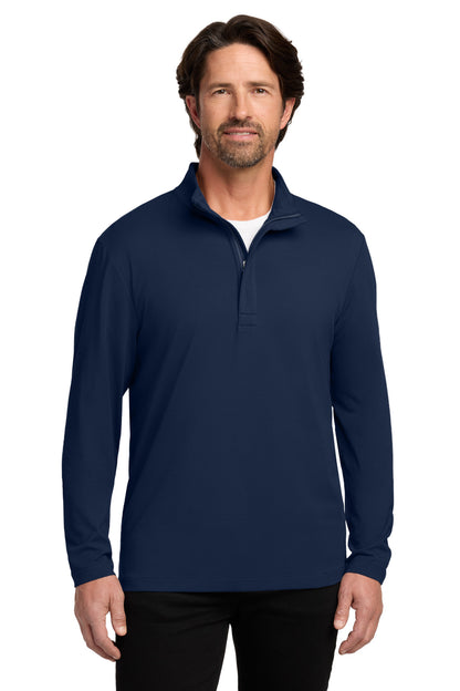 Front View of RiverBlNv Port Authority Fairway Stretch 1/4-Zip K829 plain