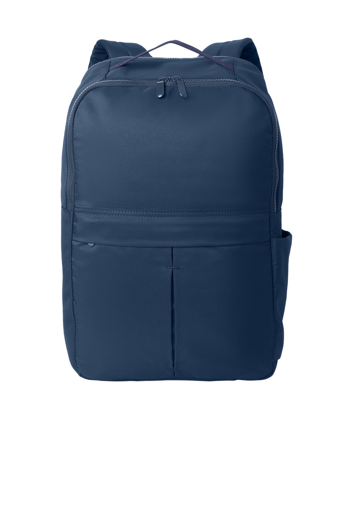 Front View of RiverBlNv Port Authority Matte Backpack BG235 plain