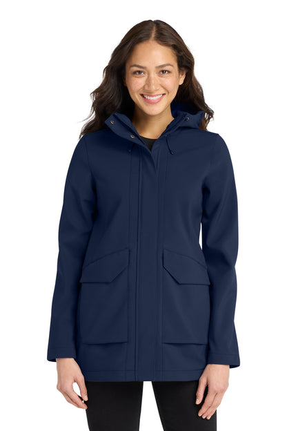 Front View of RiverBlNv Port Authority Women's Collective Outer Soft Shell Parka L919 plain