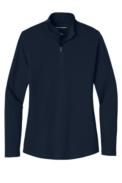 Front View of RiverBlNv Port Authority Women's Dry Zone UV Micro-Mesh 1/4-Zip LK112 plain