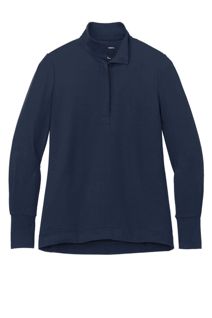 Front View of RiverBlNv Port Authority Women's Fairway Stretch 1/4-Zip LK829 plain