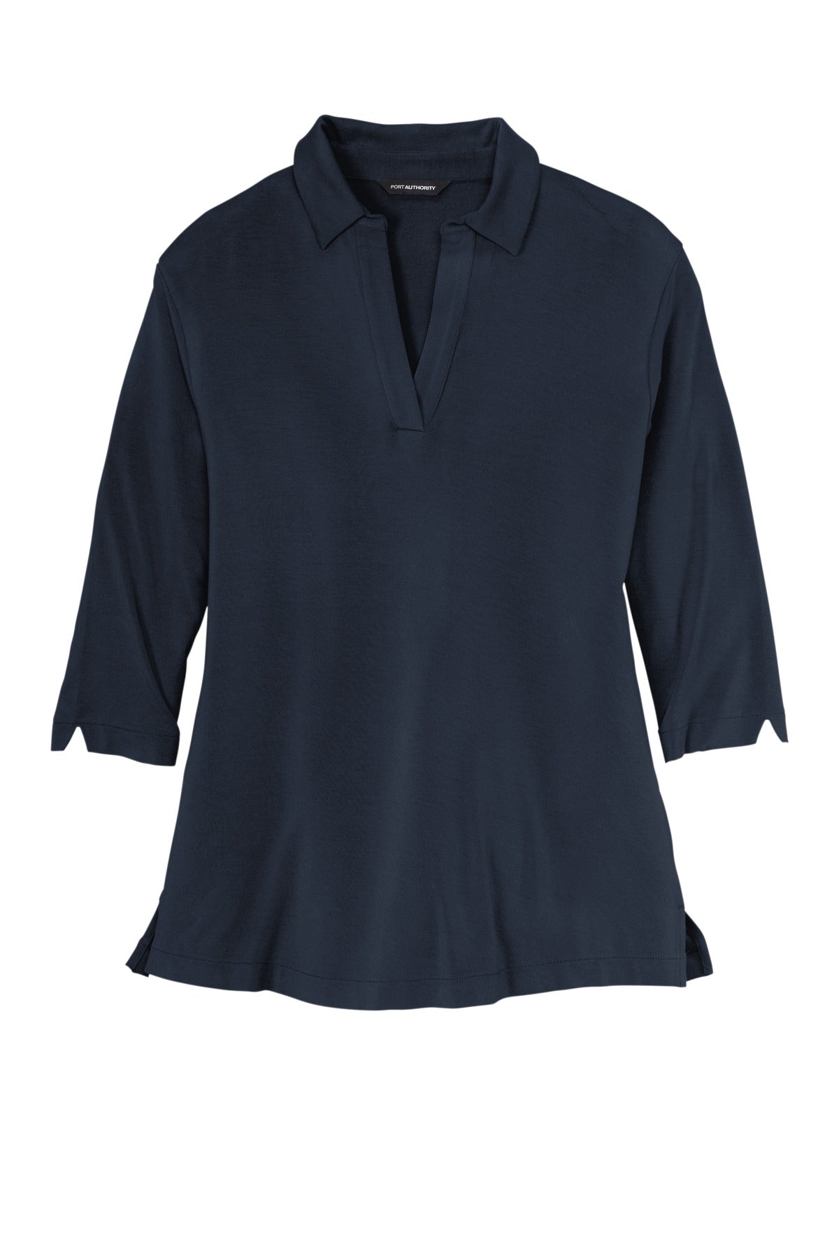 Front View of RiverBlNv Port Authority Women's Luxe Knit Tunic. LK5601 plain