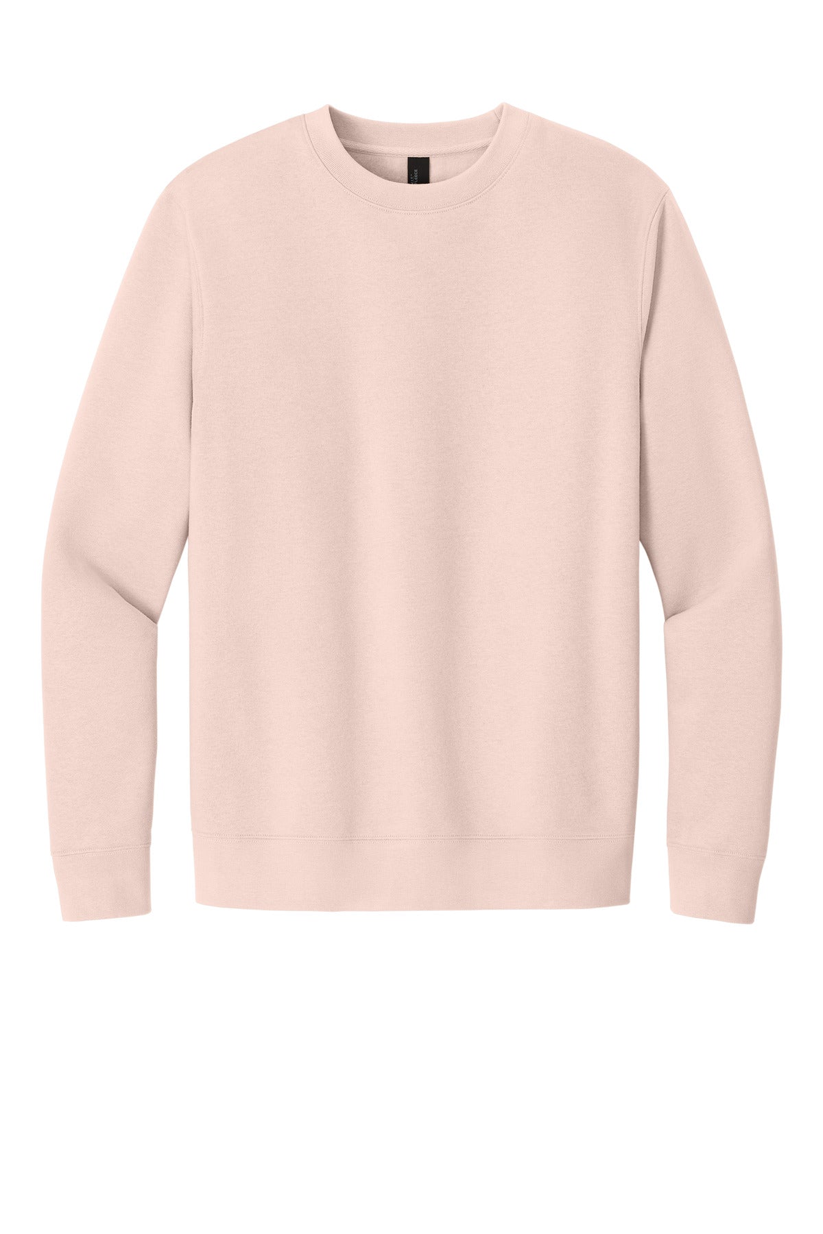 Front View of Rosewater Pink District V.I.T. Fleece Crew DT6104 plain