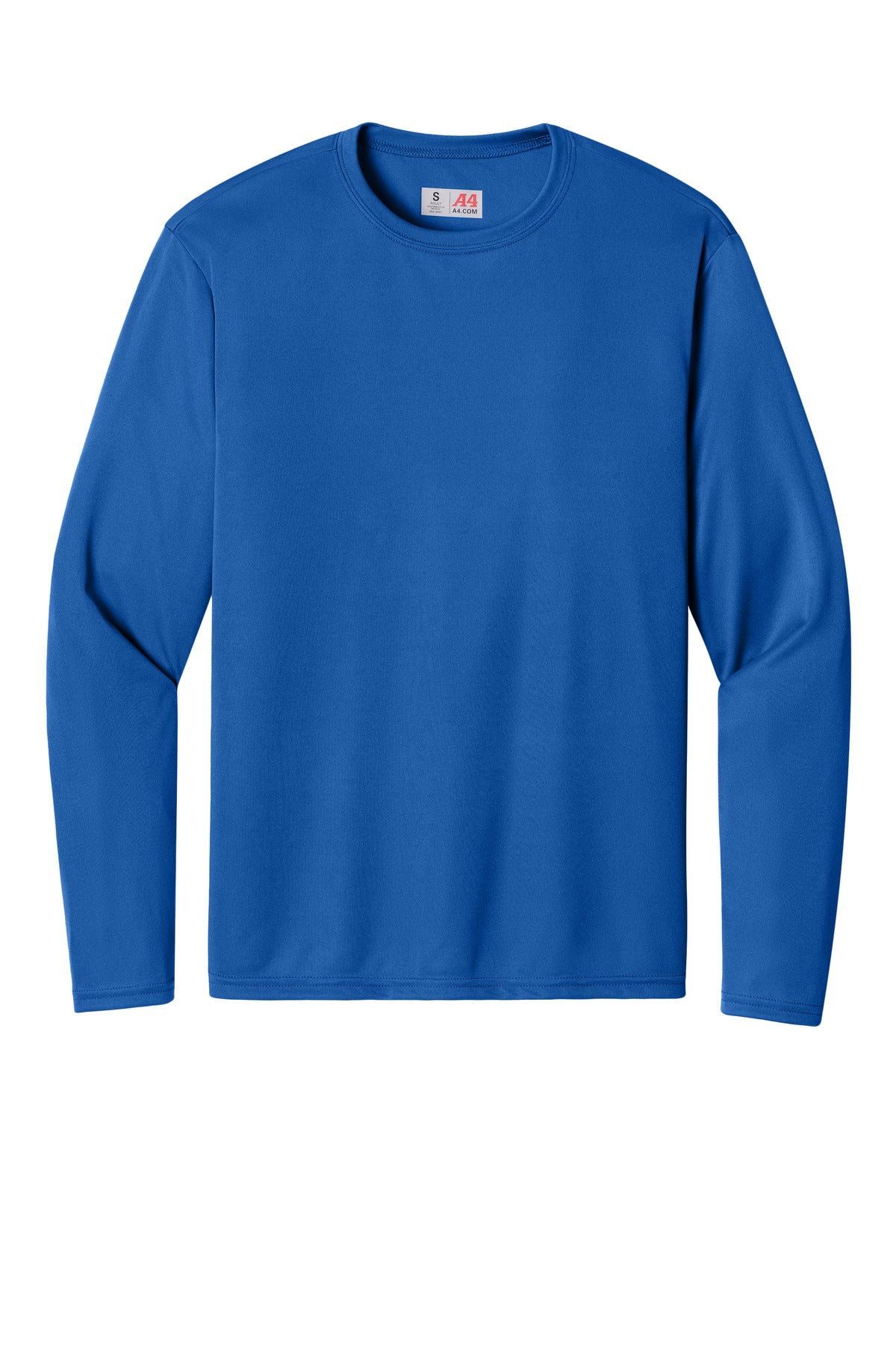 Front View of Royal A4 Cooling Performance Long Sleeve Tee A4N3165 plain