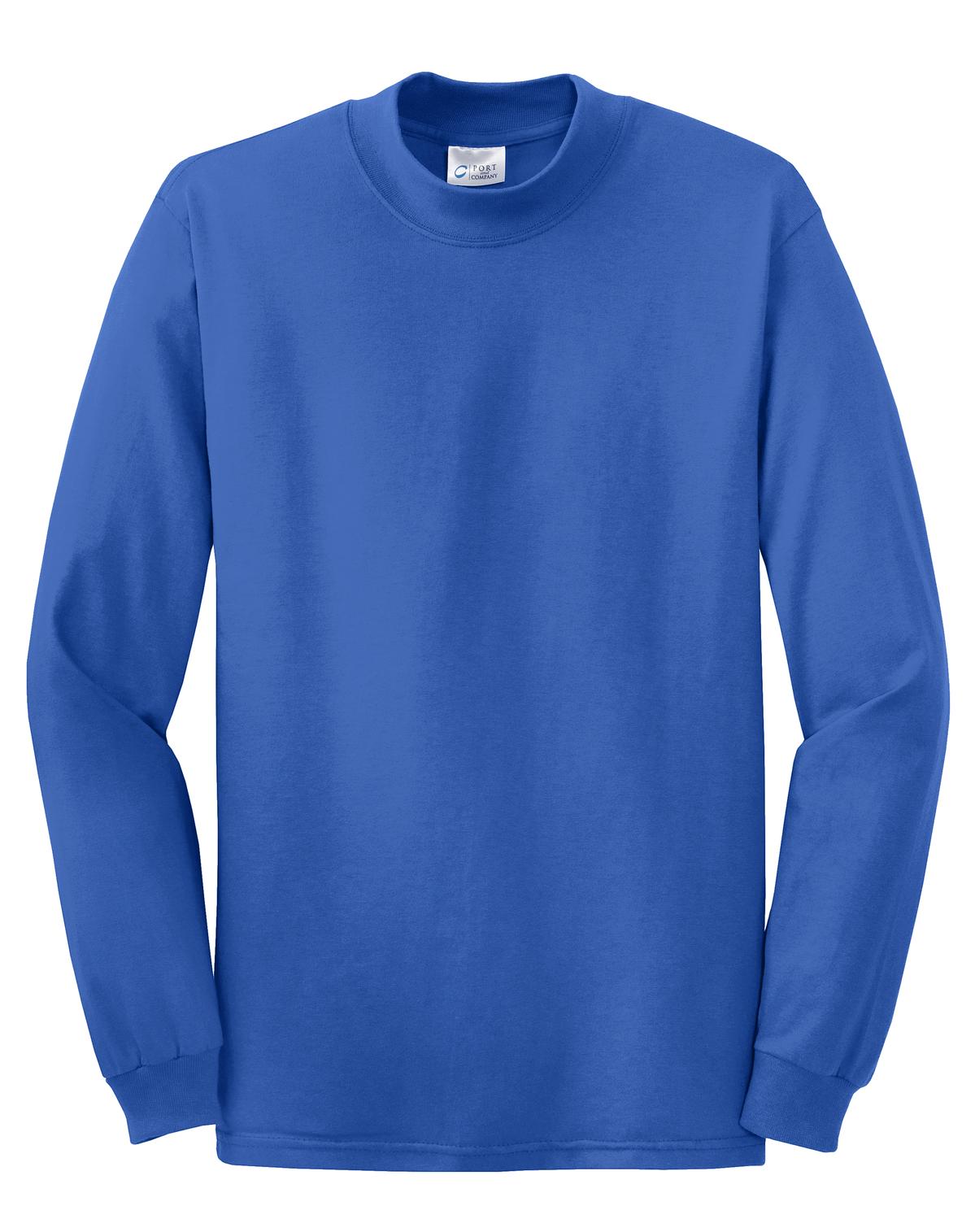 Front View of Royal Blue Port & Co Essential Mock Turtleneck. PC61M plain