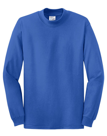 Front View of Royal Blue Port & Co Essential Mock Turtleneck. PC61M plain