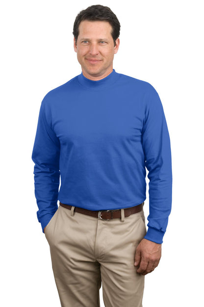 Front View of Royal Blue Port & Co Essential Mock Turtleneck. PC61M plain