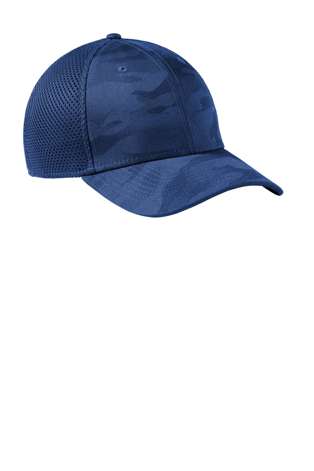 Front View of Royal Camo New Era Tonal Camo Stretch Tech Mesh Cap NE1091 plain
