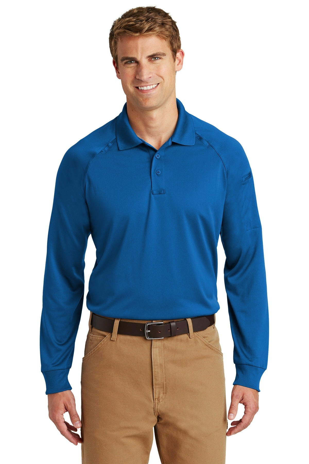 Front View of Royal CornerStone - Select Long Sleeve Snag-Proof Tactical Polo. CS410LS plain