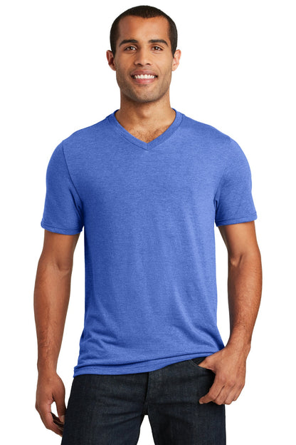 Front View of Royal Frost District Perfect Tri V-Neck Tee. DT1350 plain