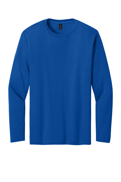 Front View of Royal Gildan Performance Long Sleeve T-Shirt. 42400 plain