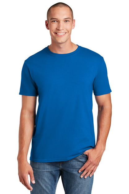 Front View of Royal Gildan Softstyle T-Shirt. 64000 plain