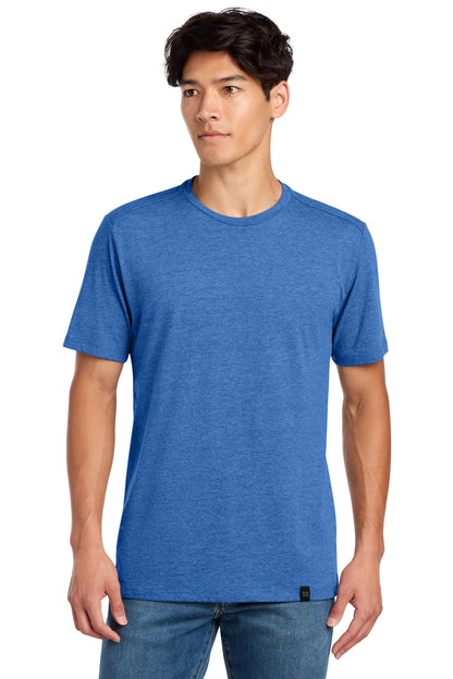 Front View of Royal Heather New Era Heritage Blend Crew Tee. NEA100 plain