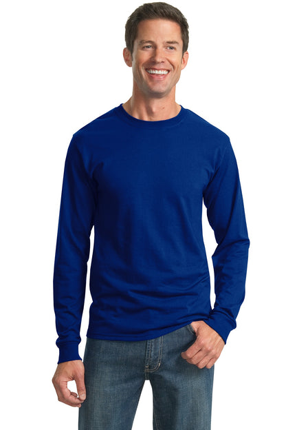 Front View of Royal Jerzees - Dri-Power 50/50 Cotton/Poly Long Sleeve T-Shirt. 29LS plain