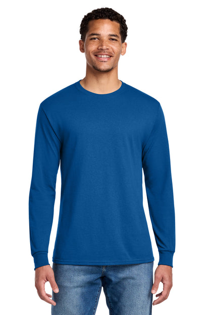Front View of Royal Jerzees - Dri-Power 50/50 Cotton/Poly Long Sleeve T-Shirt. 29LS plain