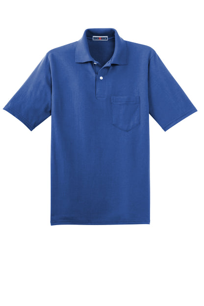 Front View of ROYAL Jerzees Dri-Power Pocket Sport Shirt. 436MP plain