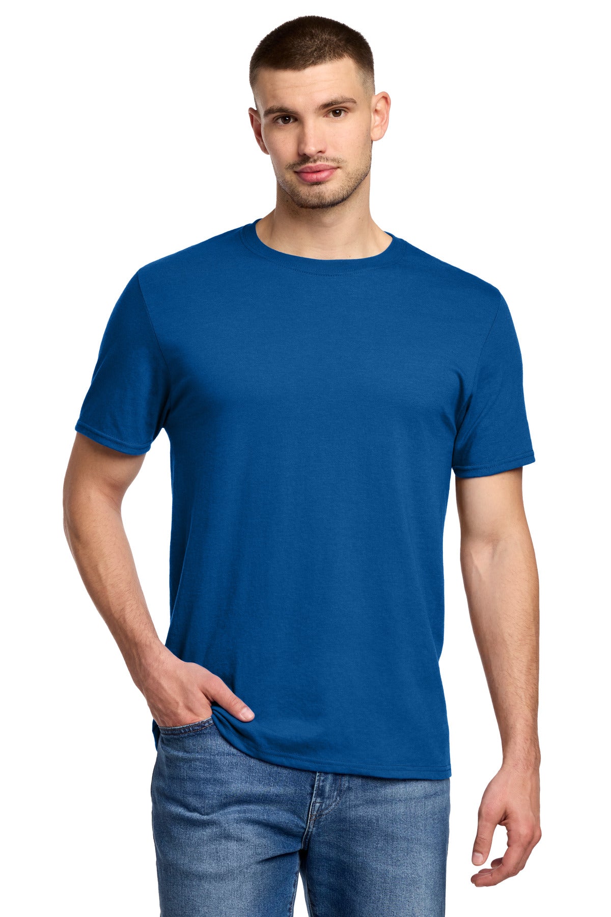 Front View of Royal Jerzees Premium Blend Ring Spun T-Shirt 560M plain