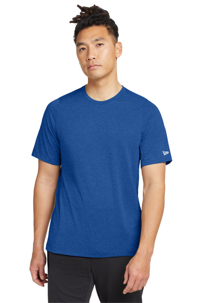 Front View of Royal New Era Series Performance Crew Tee. NEA200 plain