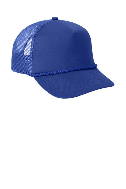Front View of Royal Port Authority 5-Panel Snapback Cap. C932 plain