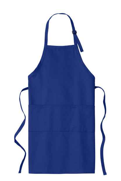 Front View of Royal Port Authority Easy Care Extra Long Bib Apron with Stain Release. A700