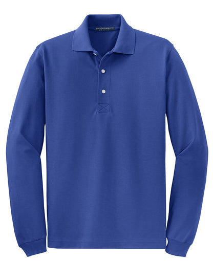 Front View of Royal Port Authority Rapid Dry Long Sleeve Polo. K455LS plain
