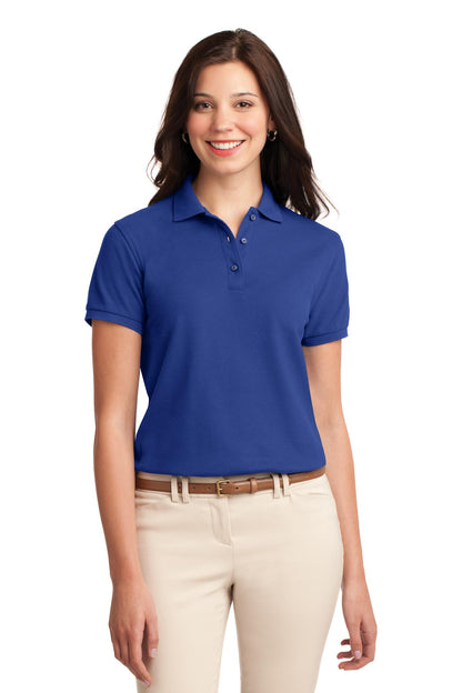 Front View of Royal Port Authority Women's Silk Touch Polo. L500 plain