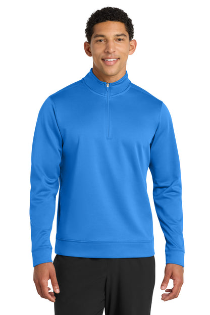 Front View of Royal Port & Co Performance Fleece 1/4-Zip Pullover Sweatshirt. PC590Q plain