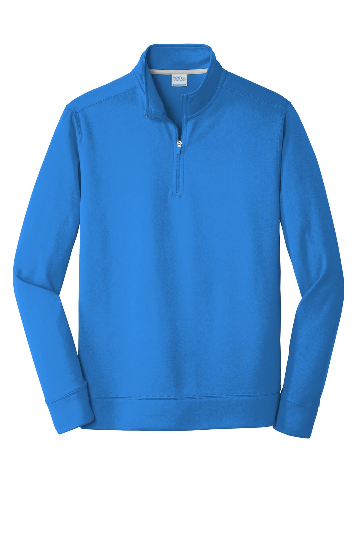 Front View of Royal Port & Co Performance Fleece 1/4-Zip Pullover Sweatshirt. PC590Q plain