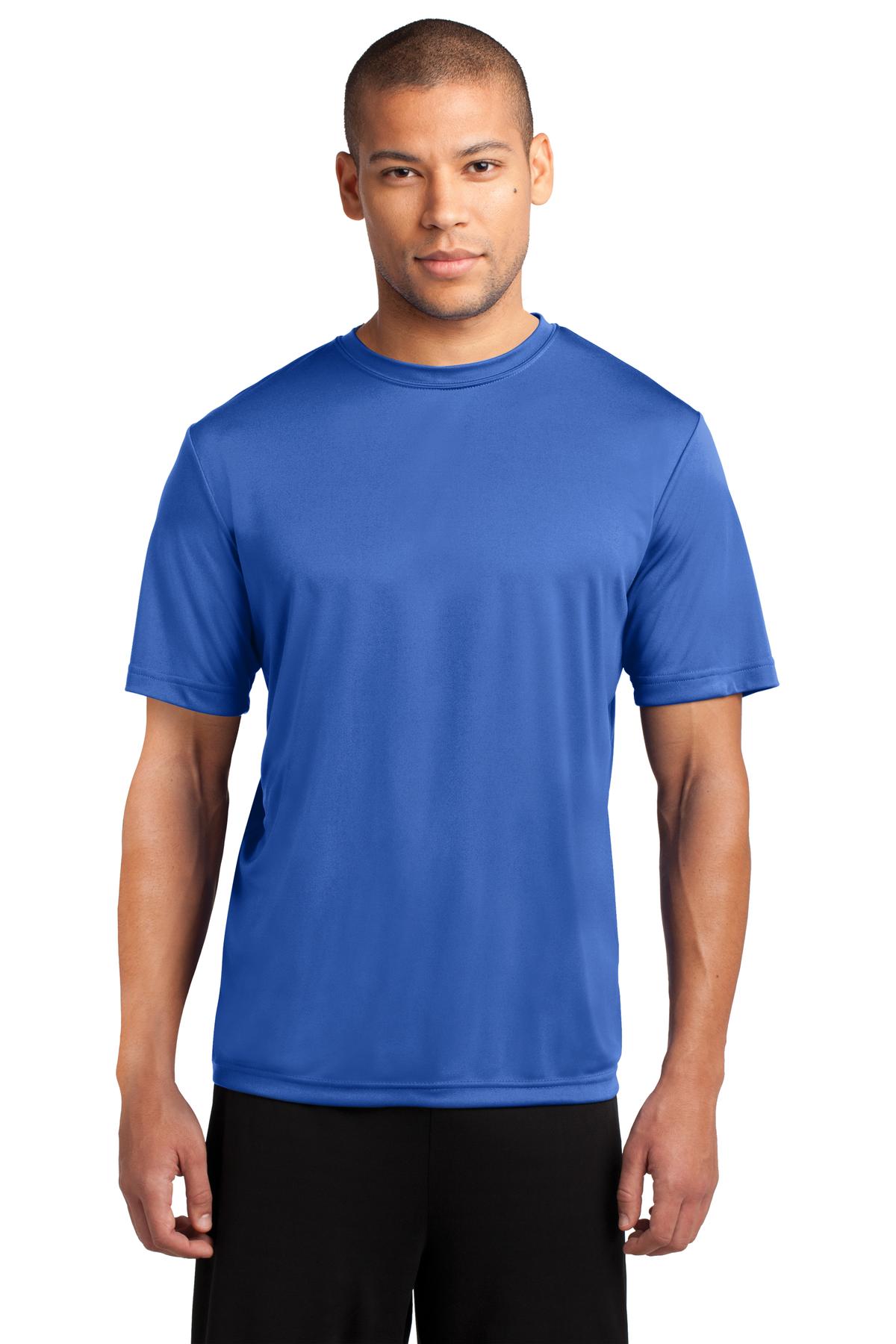Front View of Royal Port & Co Performance Tee. PC380 plain