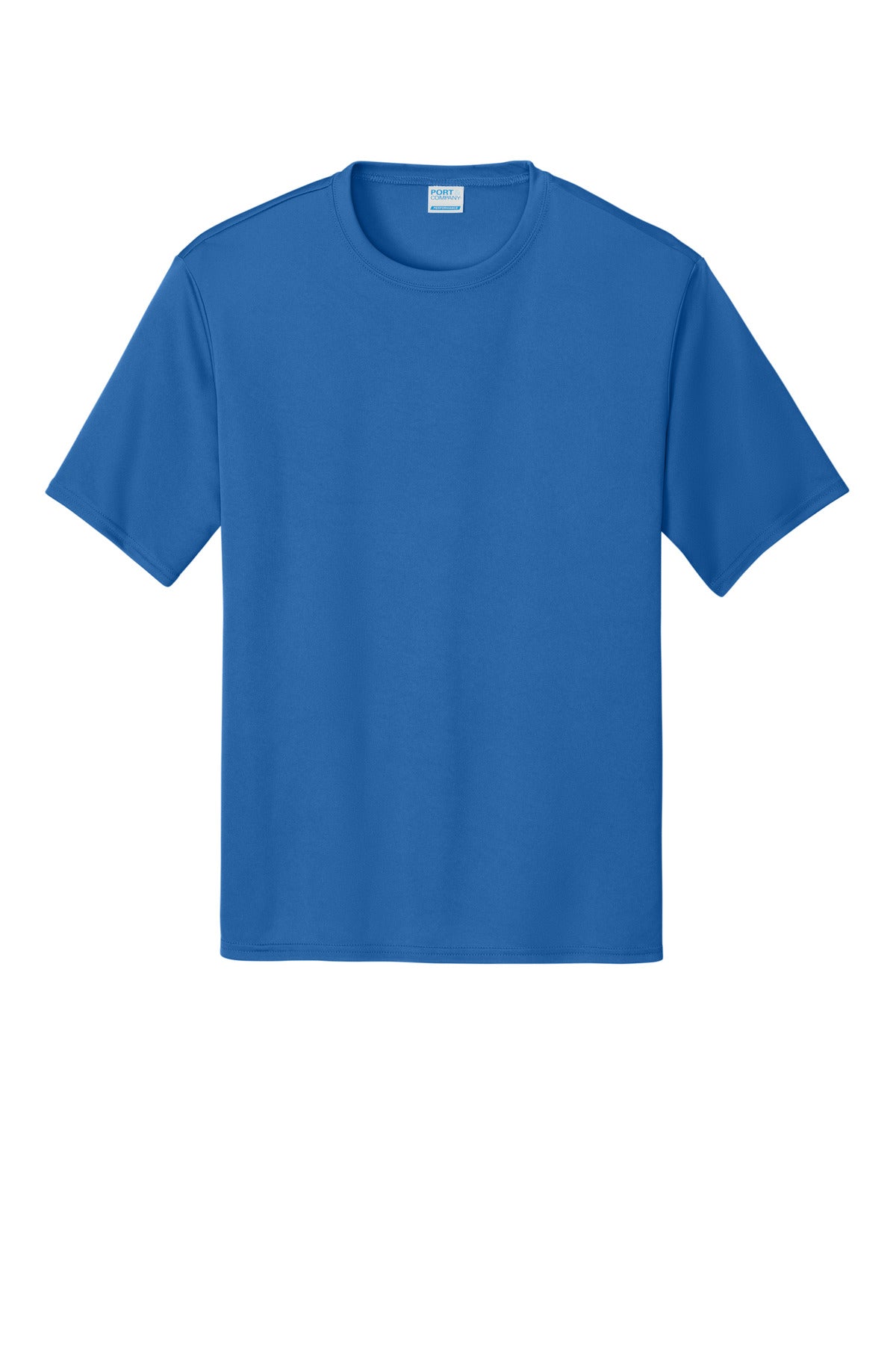 Front View of Royal Port & Co Performance Tee. PC380 plain