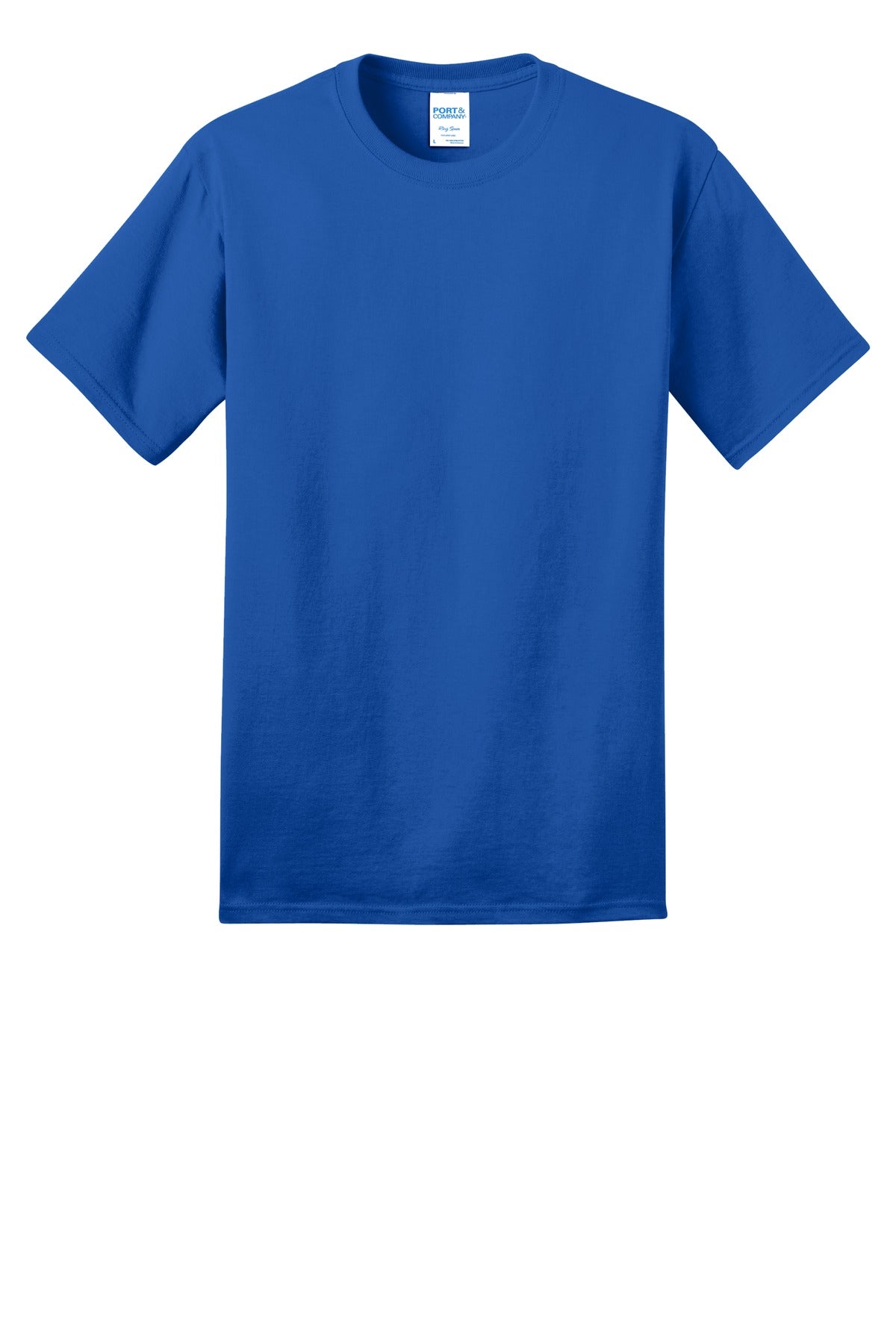 Front View of Royal Port & Co Ring Spun Cotton Tee. PC150 plain