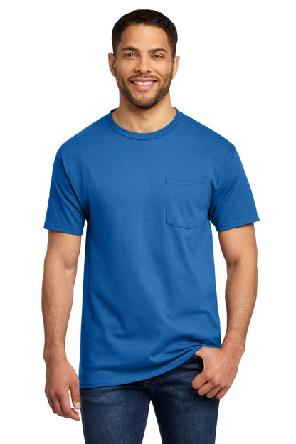 Front View of Royal Port & Co Tall Essential Pocket Tee. PC61PT plain