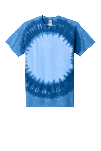 Front View of Royal Port & Co Window Tie-Dye Tee. PC149 plain