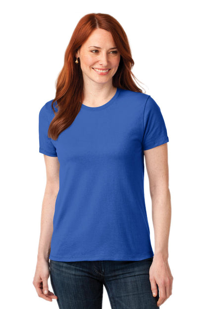Front View of Royal Port & Co Women's Core Blend Tee. LPC55 plain
