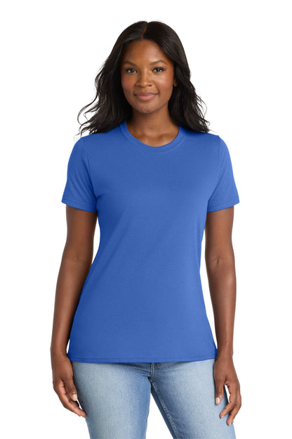 Front View of Royal Port & Co Women's Core Blend Tee. LPC55 plain