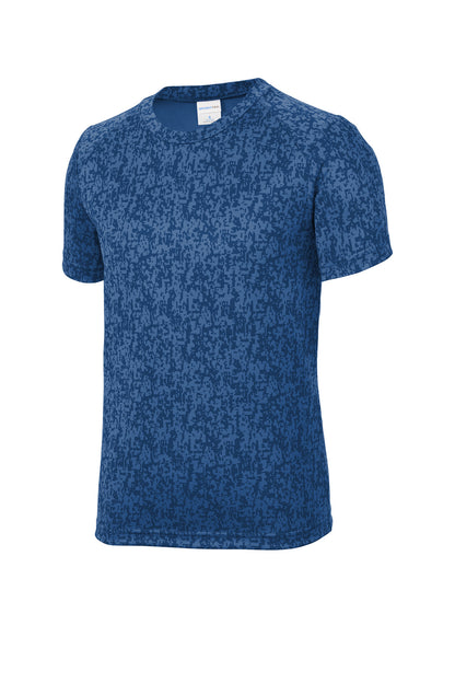 Front View of Royal Sport-Tek Youth Digi Camo Tee. YST460 plain