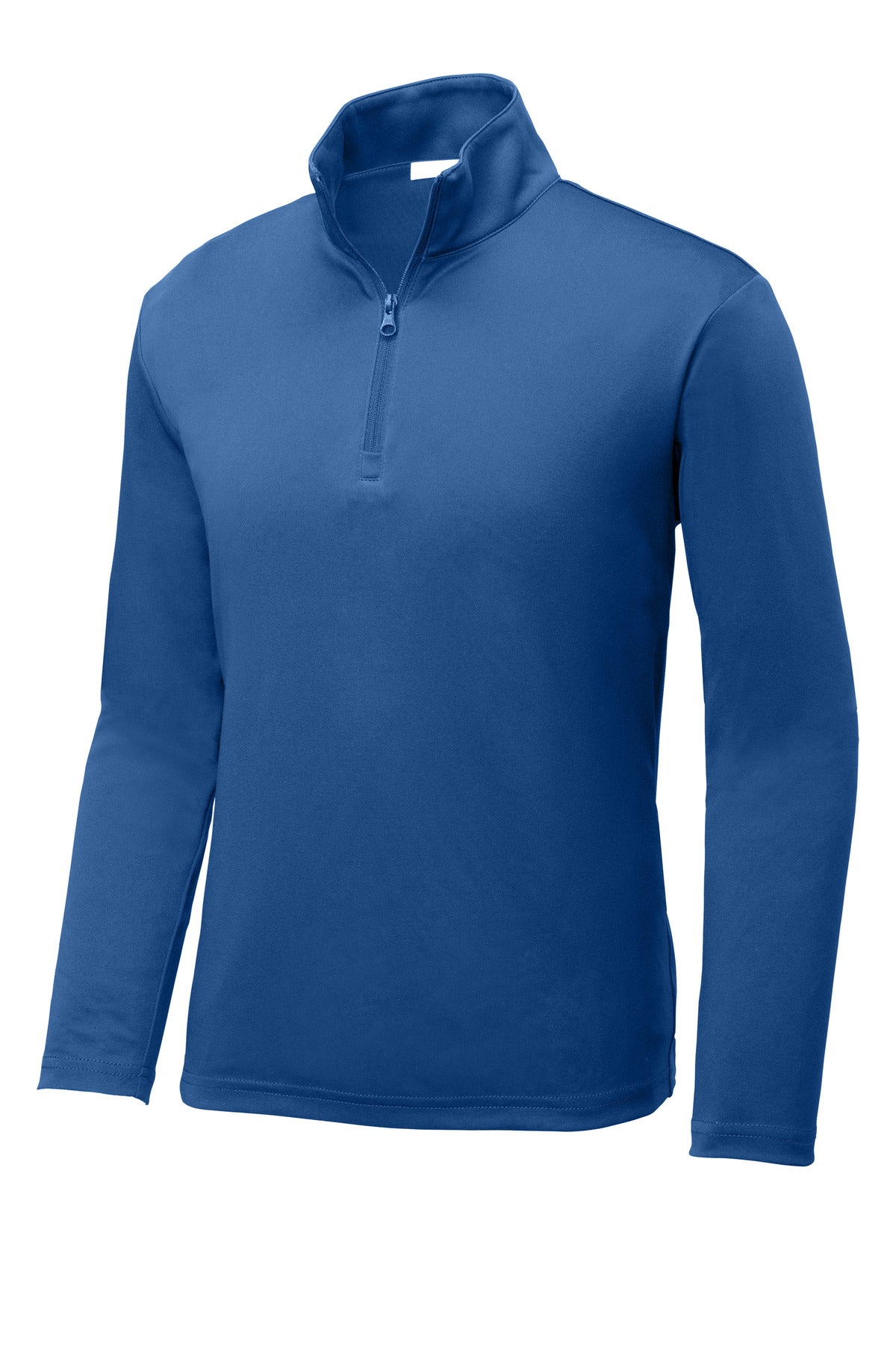 Front View of Royal Sport-Tek Youth PosiCharge Competitor 1/4-Zip Pullover. YST357 plain