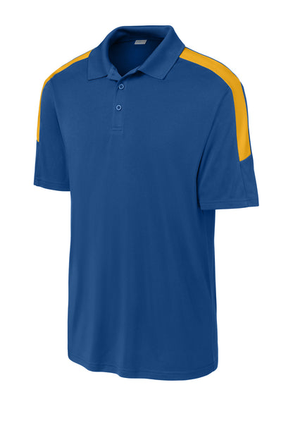Front View of Royal/Gold Sport-Tek Competitor United Polo ST104 plain