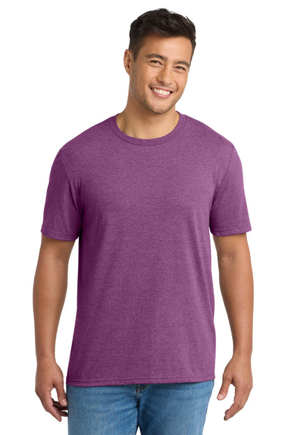 Front View of RspbryHthr Port & Co Tri-Blend Tee. PC330 plain