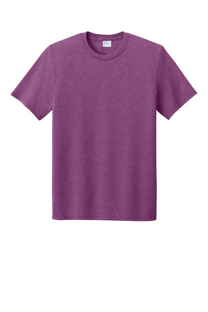 Front View of RspbryHthr Port & Co Tri-Blend Tee. PC330 plain