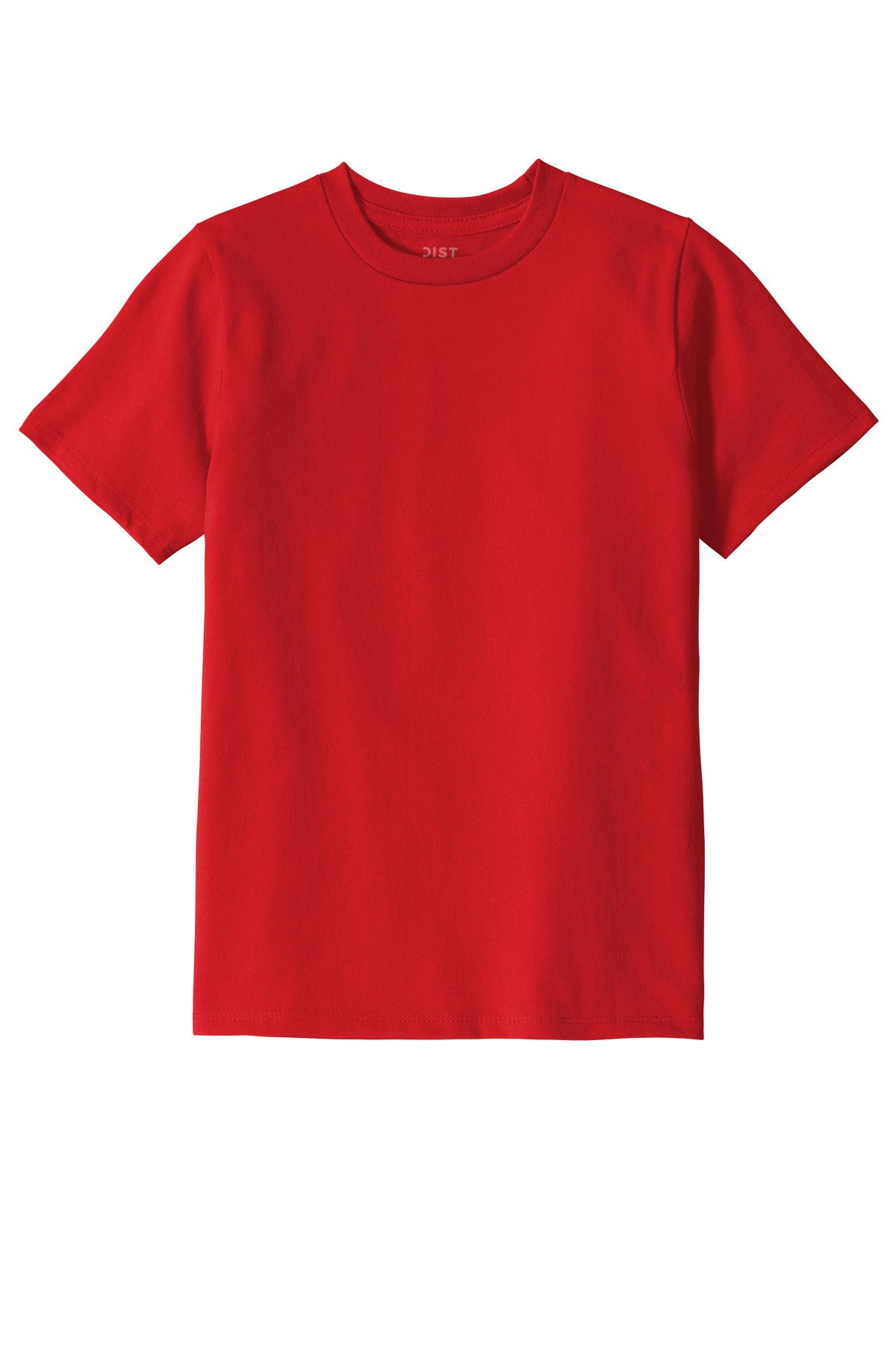 Front View of RubyRed District Youth Re-Tee DT8000Y plain